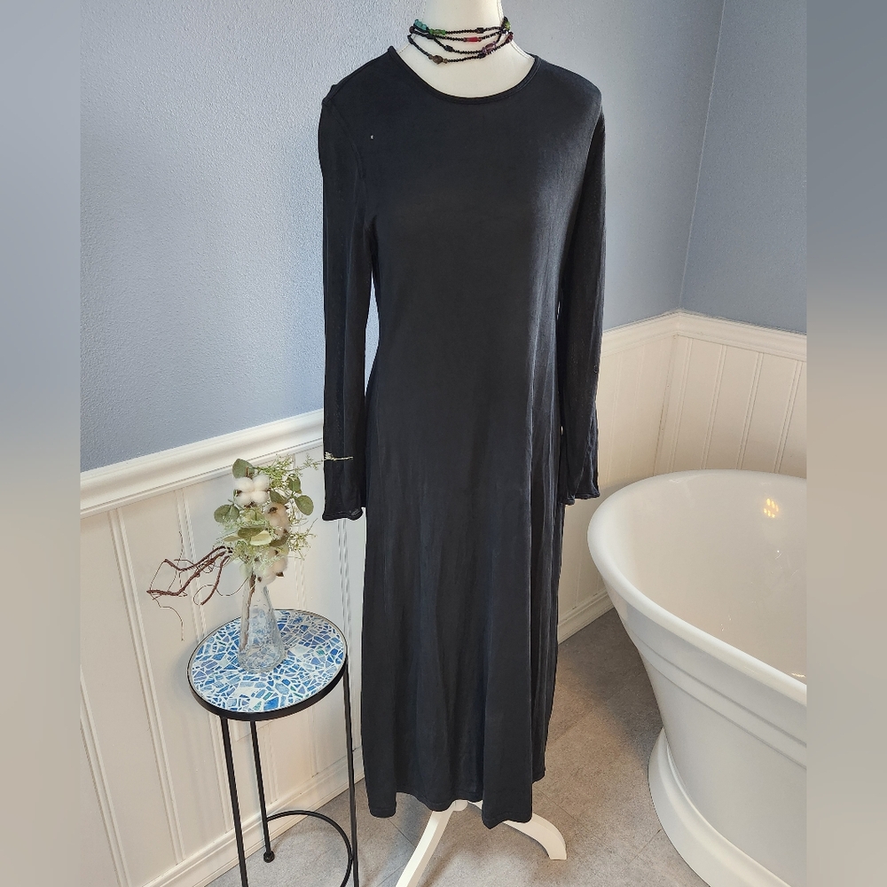 Underwriters Black Long Sleeve Dress 100% Silk